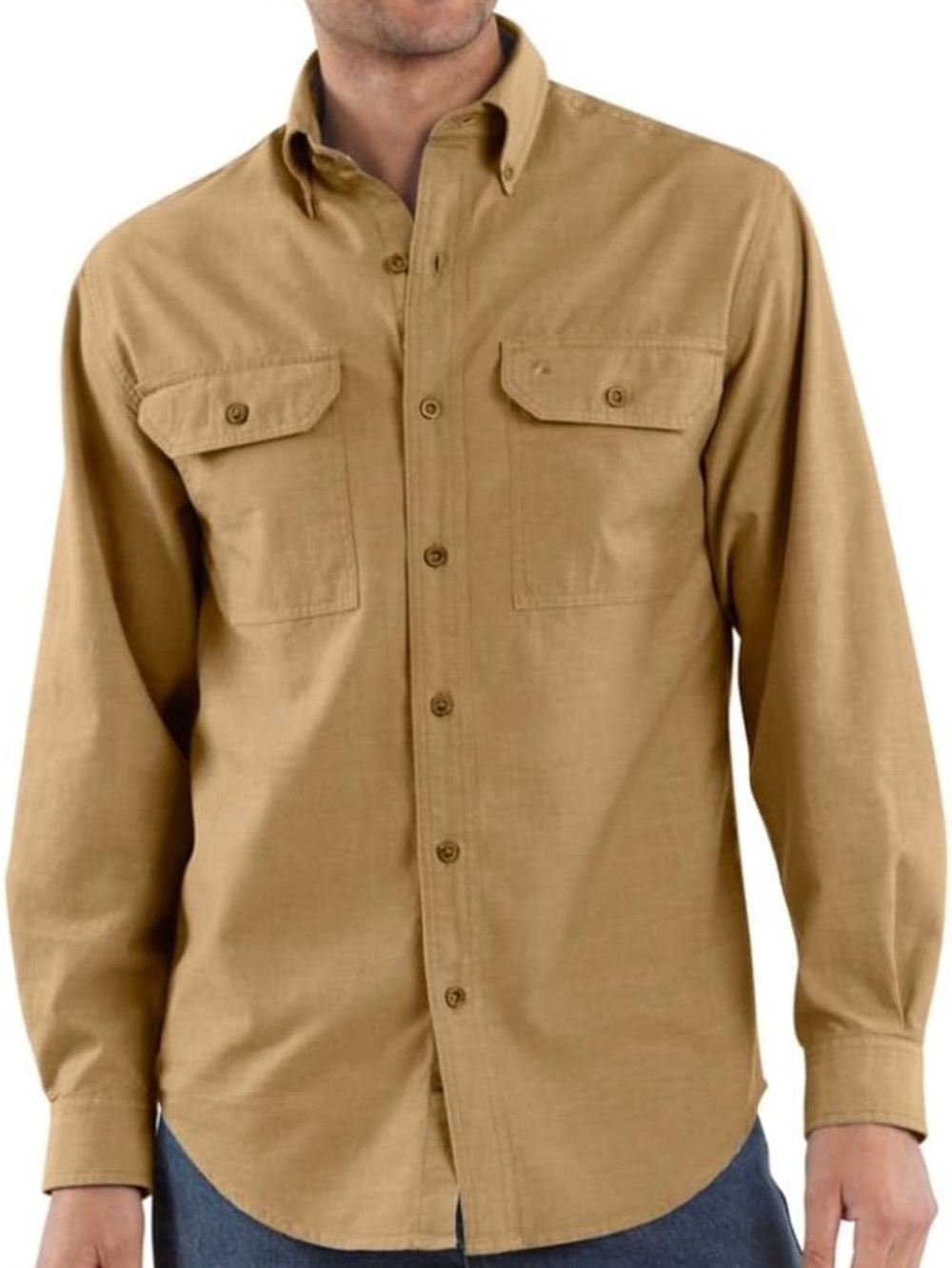 Carhartt S202 Men's Lightweight Button-Down Chambray Shirt, Loose Fit
, size M